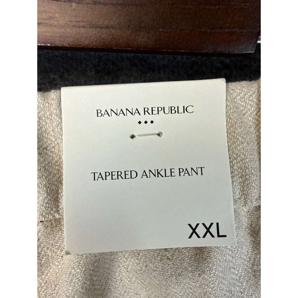 Banana Republic Mens XXL Tapered High-Rise Ankle Pants‎ Linen Blend Beige NWT